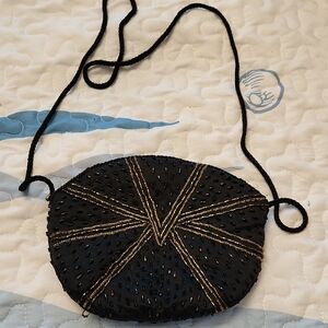 VINTAGE Elegant Black Beaded Women's Bag